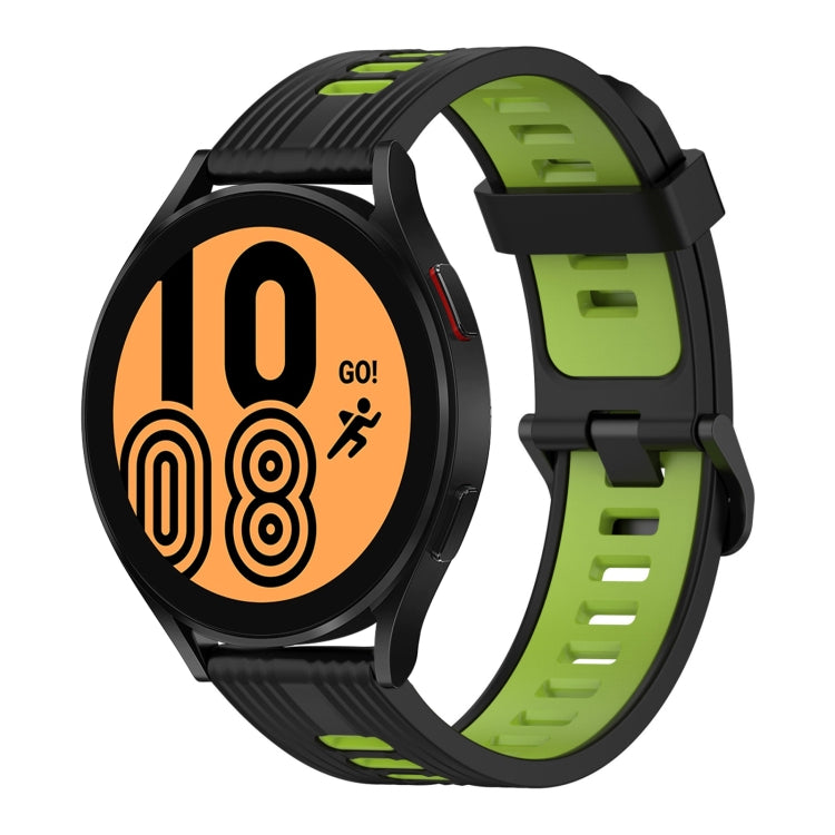 20mm Vertical Pattern Two-Color Silicone Watch Band, For Samsung Galaxy Watch 4 40mm, For Samsung Galaxy Watch 4 44mm