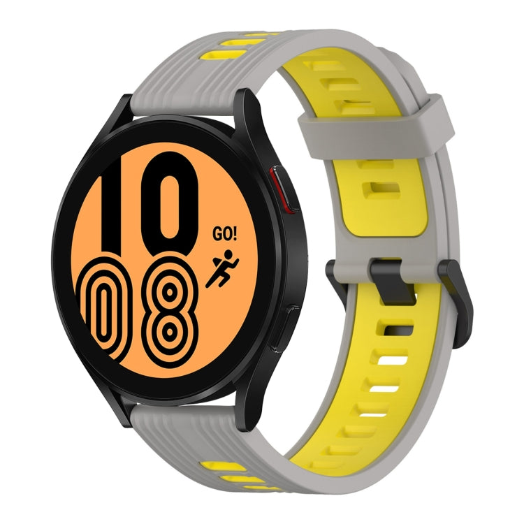 20mm Vertical Pattern Two-Color Silicone Watch Band, For Samsung Galaxy Watch 4 40mm, For Samsung Galaxy Watch 4 44mm