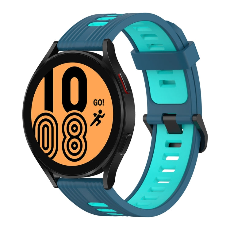 20mm Vertical Pattern Two-Color Silicone Watch Band, For Samsung Galaxy Watch 4 40mm, For Samsung Galaxy Watch 4 44mm