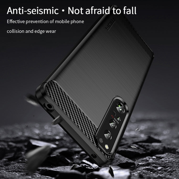 MOFI Gentleness Series Brushed Texture Carbon Fiber Soft TPU Case, For Sony Xperia 1 IV, For Sony Xperia 10 IV, For OnePlus Ace / 10R 5G, For Nokia G11 / G21, For OPPO A57 4G / A57 5G / A77 5G