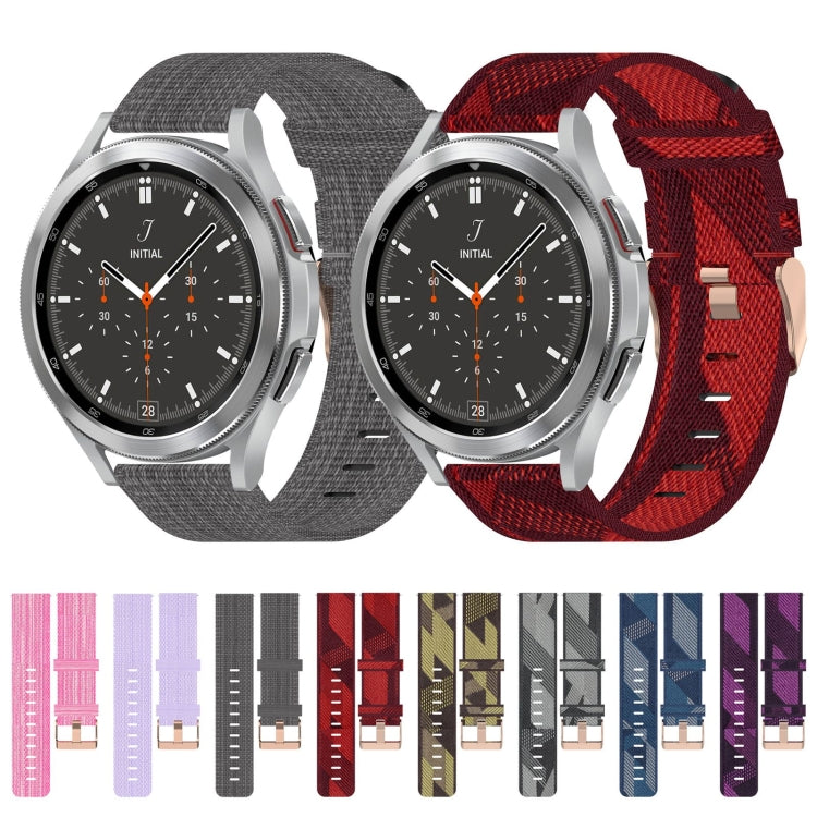 20mm Nylon Woven Watch Band, For Samsung  Galaxy Watch 4 Classic 46mm, For Samsung Galaxy Watch 3 41mm, For Samsung Galaxy Watch Active 2 40mm