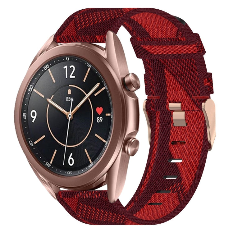 20mm Nylon Woven Watch Band, For Samsung  Galaxy Watch 4 Classic 46mm, For Samsung Galaxy Watch 3 41mm, For Samsung Galaxy Watch Active 2 40mm