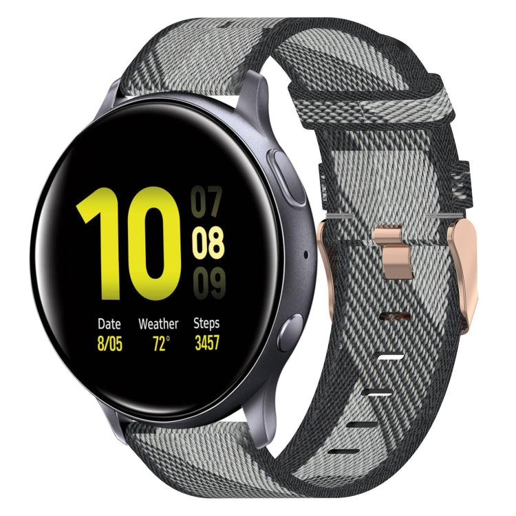 20mm Nylon Woven Watch Band, For Samsung  Galaxy Watch 4 Classic 46mm, For Samsung Galaxy Watch 3 41mm, For Samsung Galaxy Watch Active 2 40mm