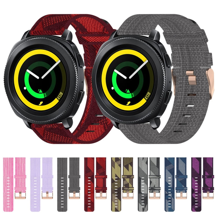 20mm Nylon Woven Watch Band, For Samsung Gear Sport, For Samsung Gear S2 Classic