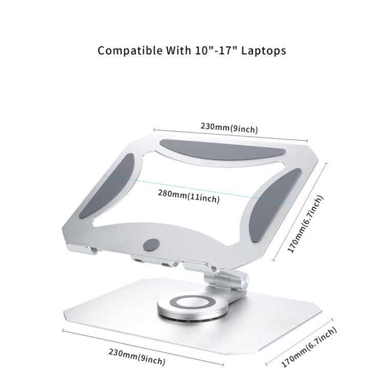 BONERUY L02 Laptop Stand 360 Degrees Rotating Dissipation Heat Aluminum Alloly Holder, L02