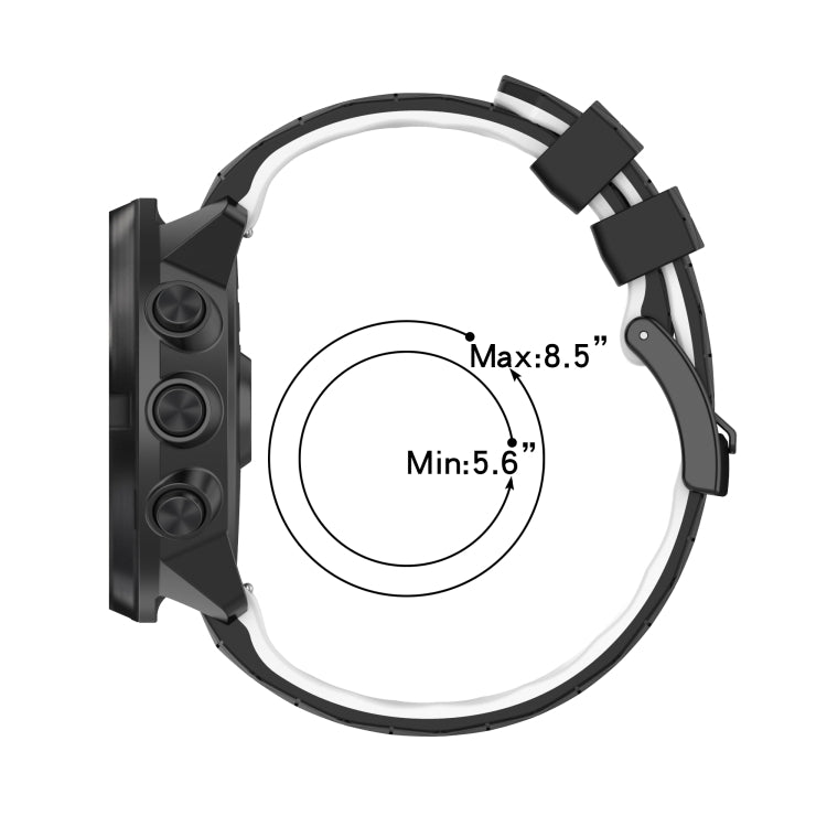 22mm Football Pattern Two-Color Silicone Strap, For Samsung Galaxy Watch3 45mm, For Samsung Galaxy Watch 46mm