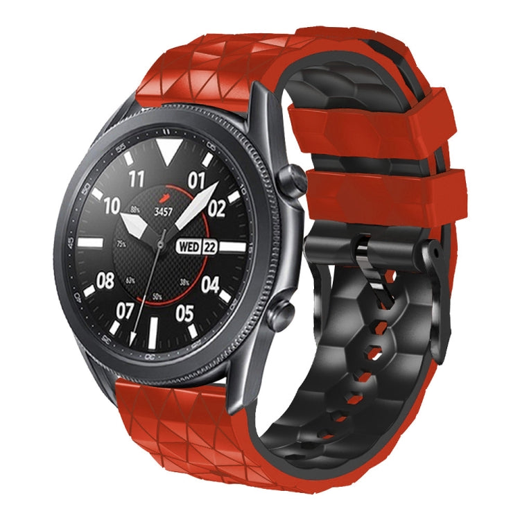 22mm Football Pattern Two-Color Silicone Strap, For Samsung Galaxy Watch3 45mm, For Samsung Galaxy Watch 46mm