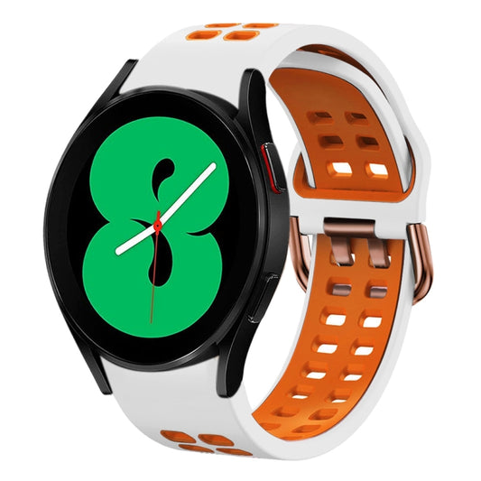 20mm Breathable Two-Color Silicone Watch Band, For Samsung Galaxy Watch 4 44mm