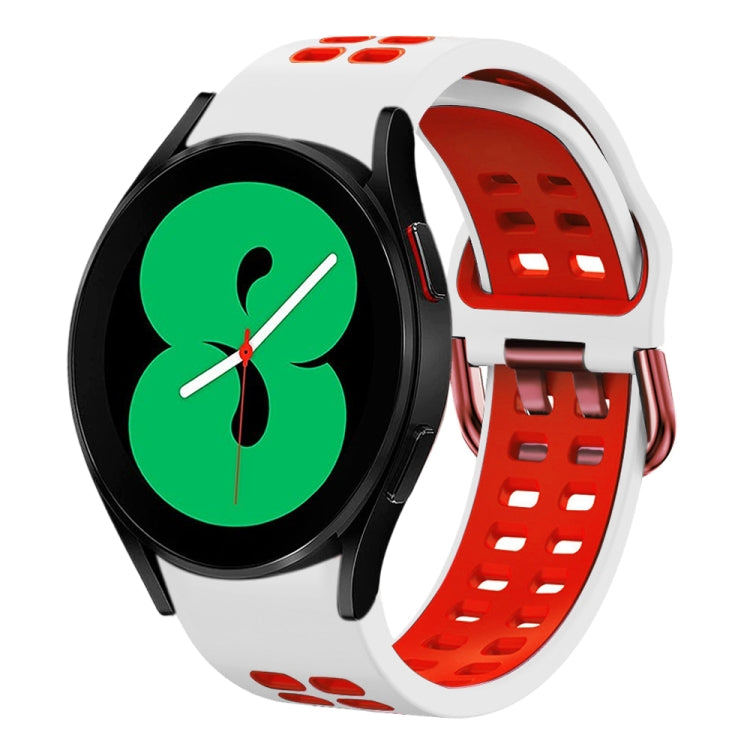 20mm Breathable Two-Color Silicone Watch Band, For Samsung Galaxy Watch 4 44mm