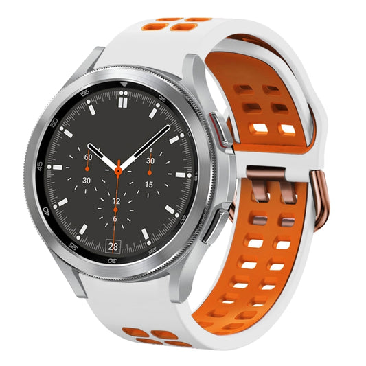 20mm Breathable Two-Color Silicone Watch Band, For Samsung Galaxy Watch 4 Classic 46mm