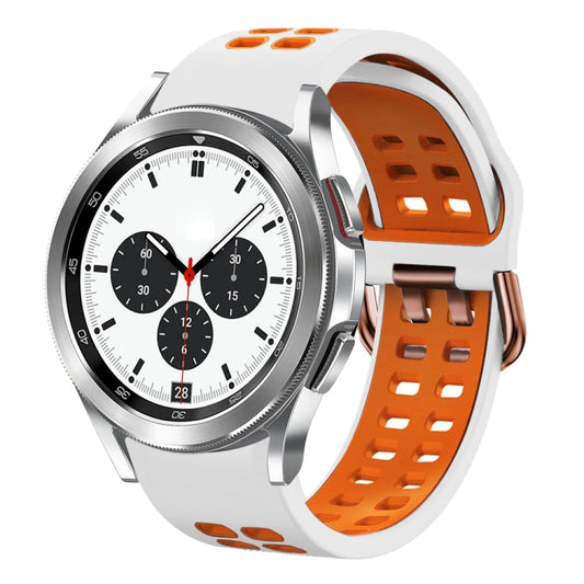 20mm Breathable Two-Color Silicone Watch Band, For Samsung Galaxy Watch 4 Classic 42mm