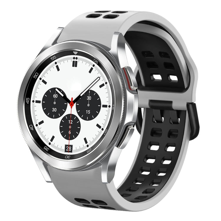 20mm Breathable Two-Color Silicone Watch Band, For Samsung Galaxy Watch 4 Classic 42mm