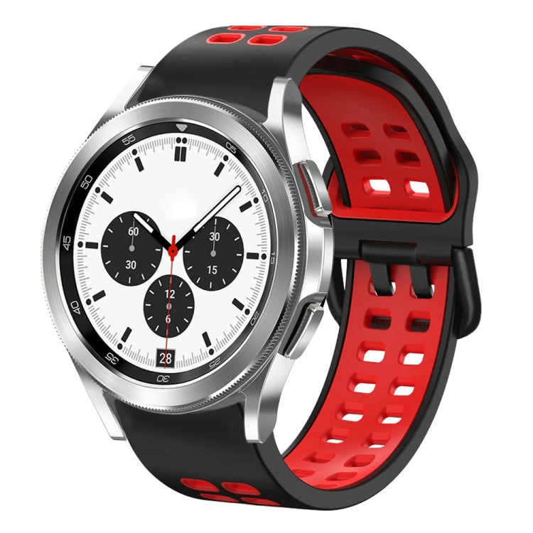 20mm Breathable Two-Color Silicone Watch Band, For Samsung Galaxy Watch 4 Classic 42mm