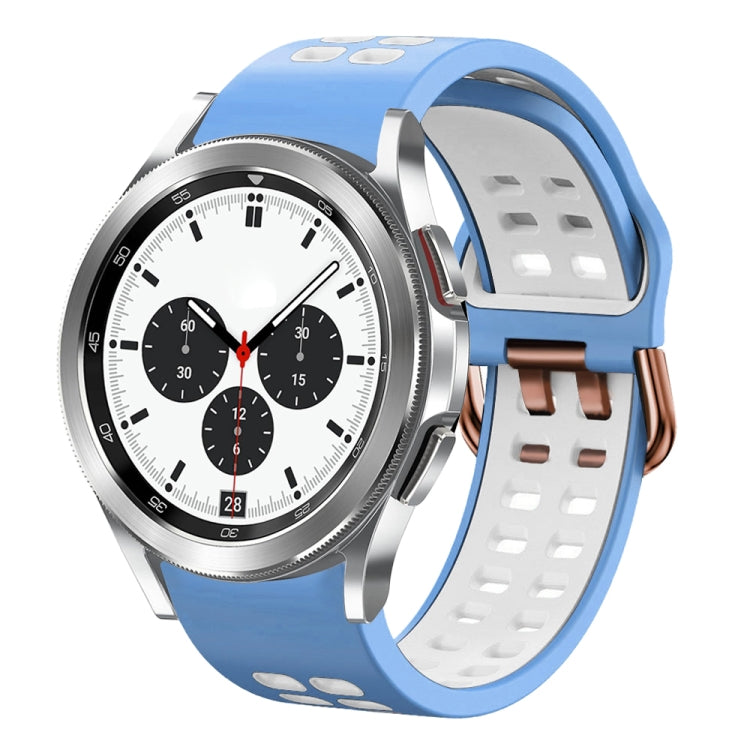 20mm Breathable Two-Color Silicone Watch Band, For Samsung Galaxy Watch 4 Classic 42mm