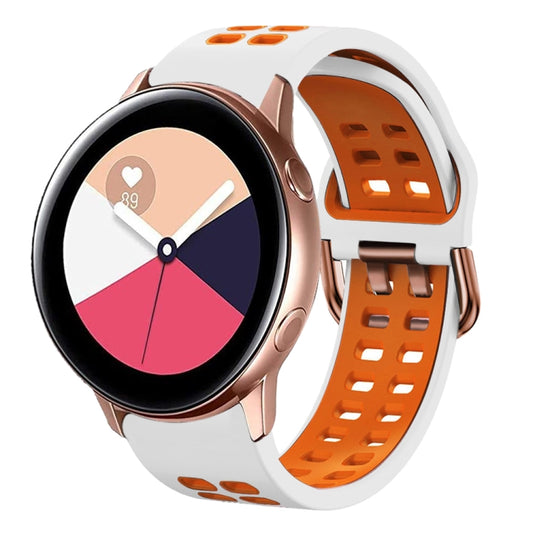 20mm Breathable Two-Color Silicone Watch Band, For Galaxy Watch Active 2