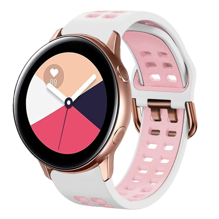 20mm Breathable Two-Color Silicone Watch Band, For Galaxy Watch Active 2