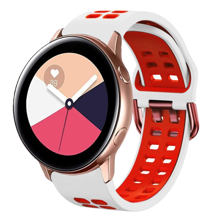 20mm Breathable Two-Color Silicone Watch Band, For Galaxy Watch Active 2