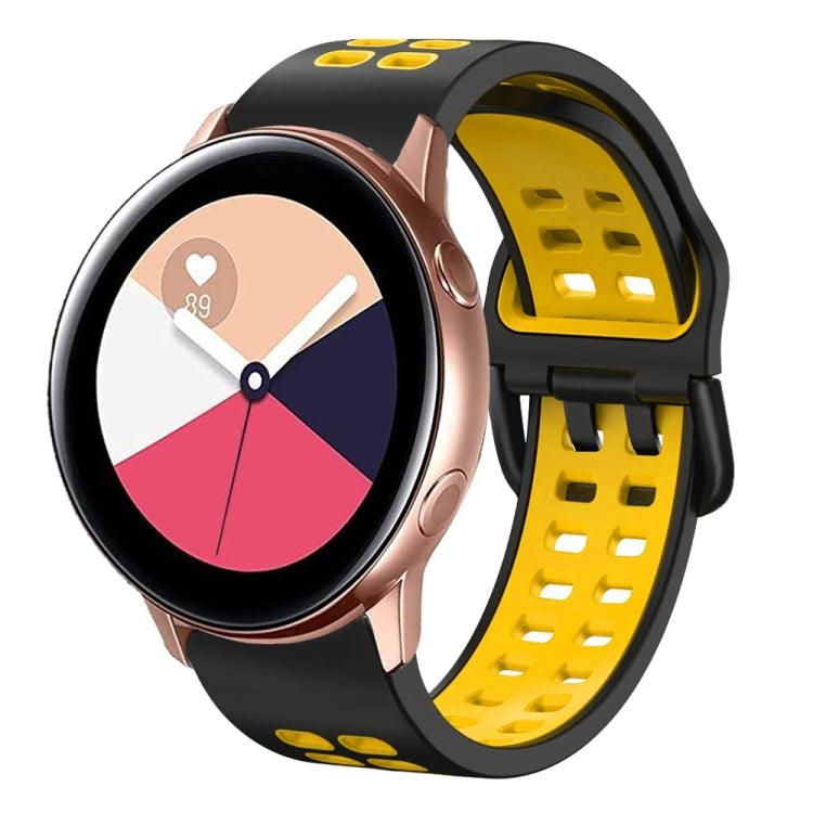 20mm Breathable Two-Color Silicone Watch Band, For Galaxy Watch Active 2