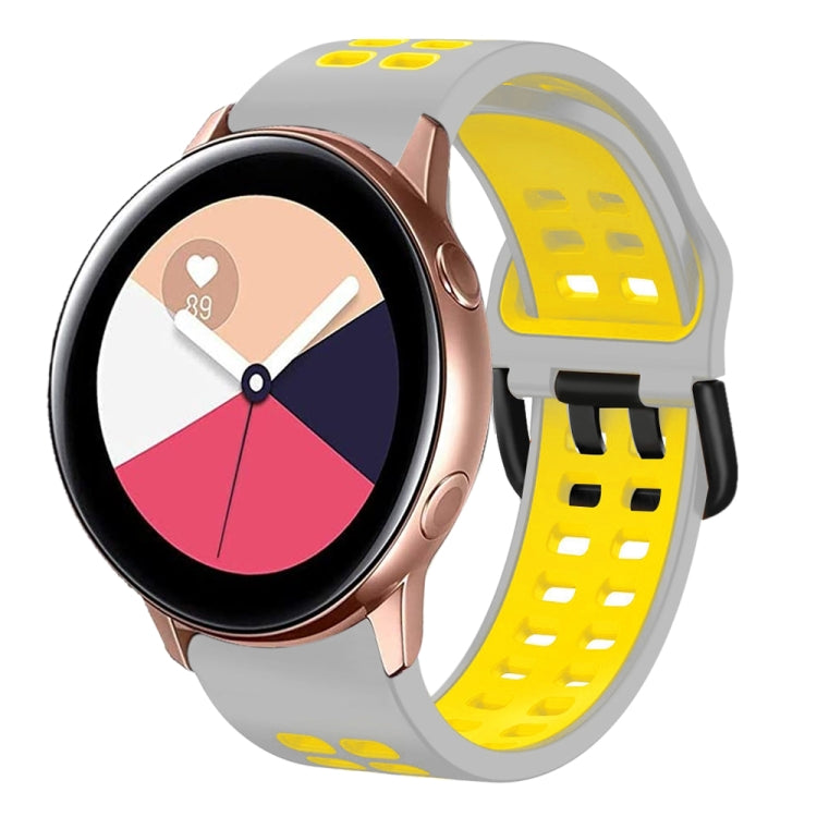 20mm Breathable Two-Color Silicone Watch Band, For Galaxy Watch Active 2