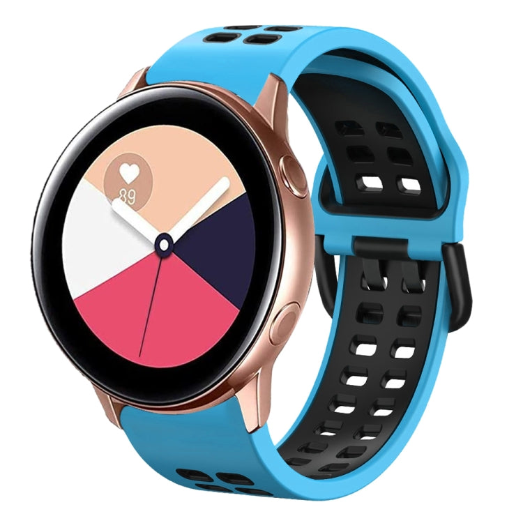 20mm Breathable Two-Color Silicone Watch Band, For Galaxy Watch Active 2