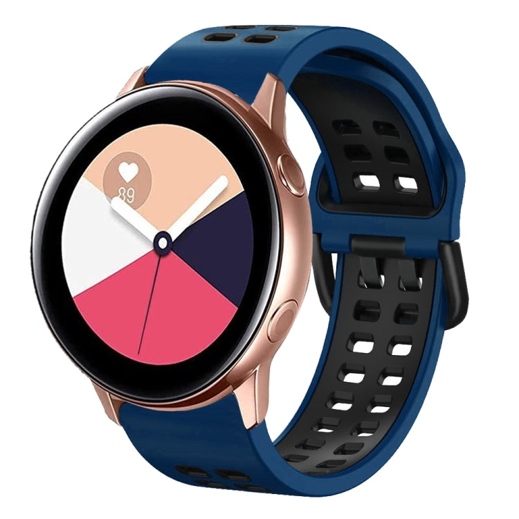 20mm Breathable Two-Color Silicone Watch Band, For Galaxy Watch Active 2