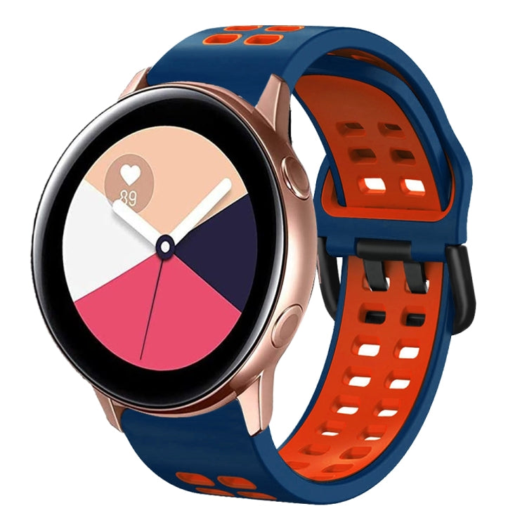20mm Breathable Two-Color Silicone Watch Band, For Galaxy Watch Active 2