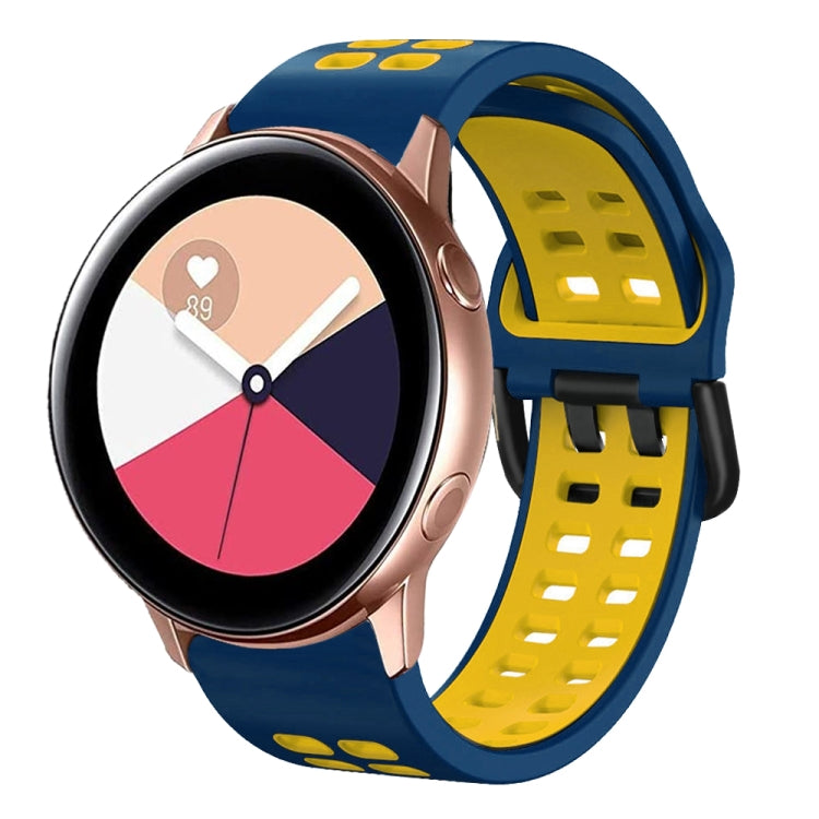 20mm Breathable Two-Color Silicone Watch Band, For Galaxy Watch Active 2