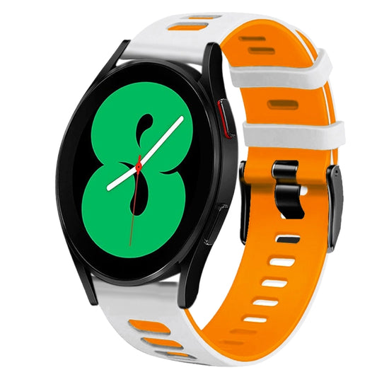 20mm Two-Color Silicone Watch Band, For Samsung Galaxy Watch 4 44mm