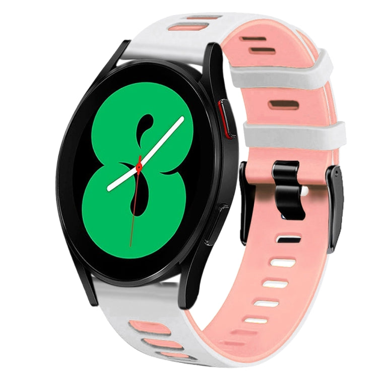 20mm Two-Color Silicone Watch Band, For Samsung Galaxy Watch 4 44mm