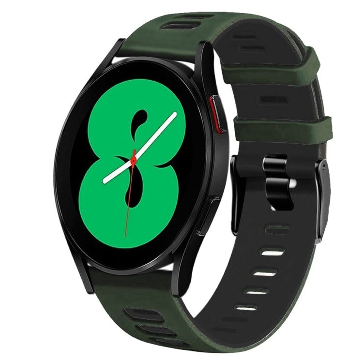 20mm Two-Color Silicone Watch Band, For Samsung Galaxy Watch 4 44mm
