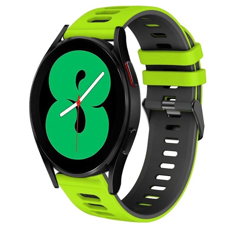 20mm Two-Color Silicone Watch Band, For Samsung Galaxy Watch 4 44mm