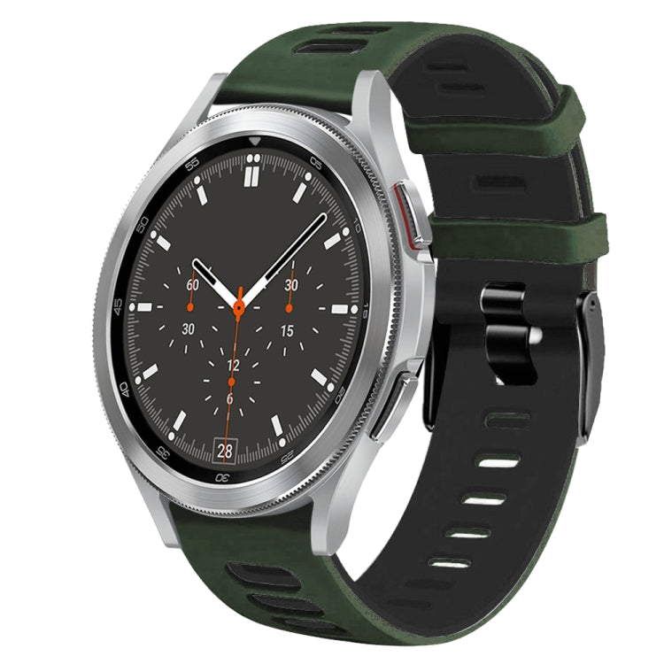 20mm Two-Color Silicone Watch Band, For Samsung Galaxy Watch 4 Classic 46mm