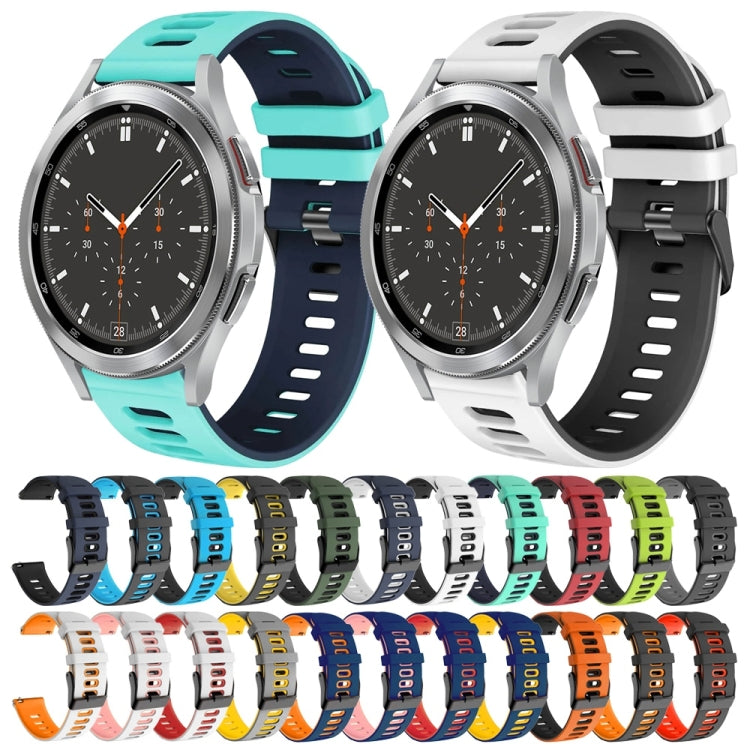 20mm Two-Color Silicone Watch Band, For Samsung Galaxy Watch 4 Classic 46mm