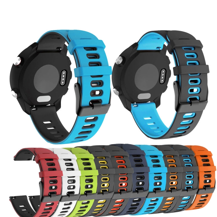 20mm Two-Color Silicone Watch Band, For Samsung Galaxy Watch 4 Classic 46mm