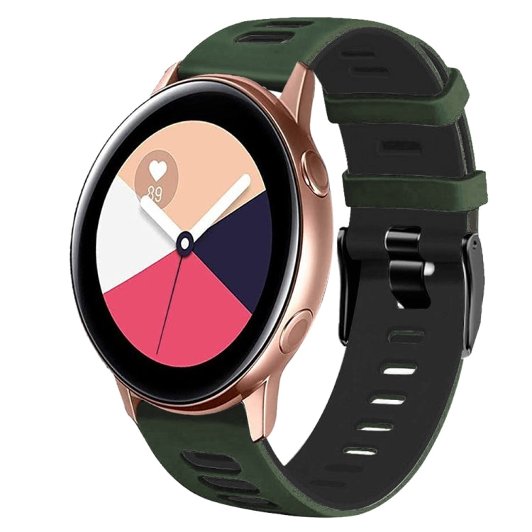 20mm Two-Color Silicone Watch Band, For Samsung Galaxy Watch Active 2