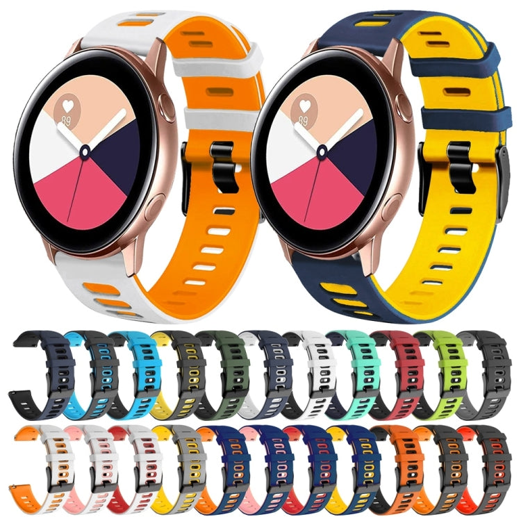 20mm Two-Color Silicone Watch Band, For Samsung Galaxy Watch Active 2