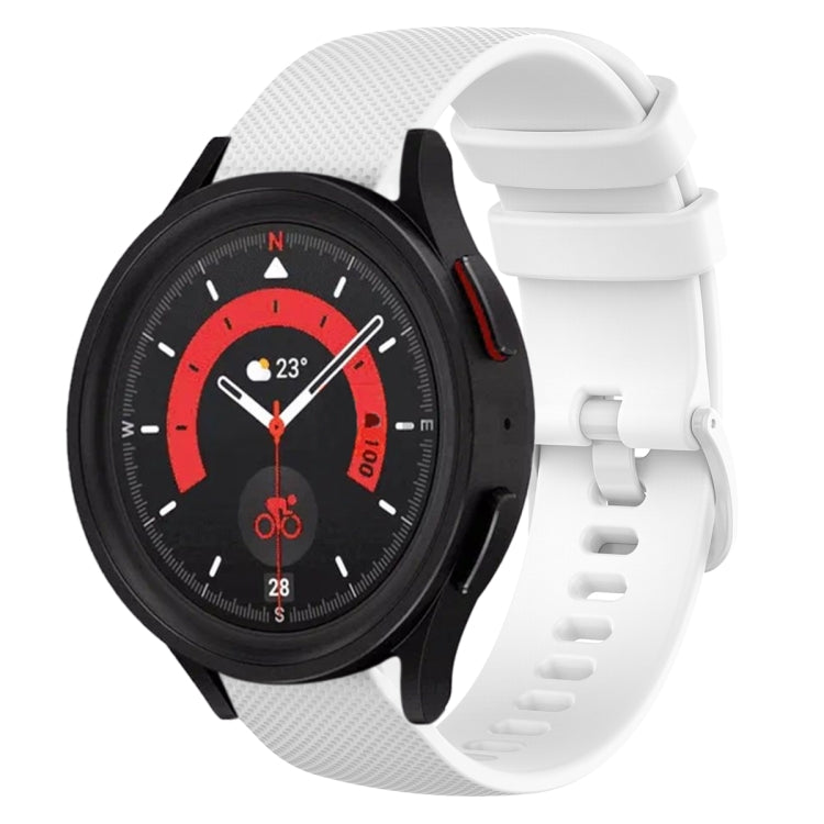 20mm Plaid Solid Color Silicone Watch Band, For Samsung Galaxy Watch5  40mm, For Samsung Galaxy Watch5  44mm