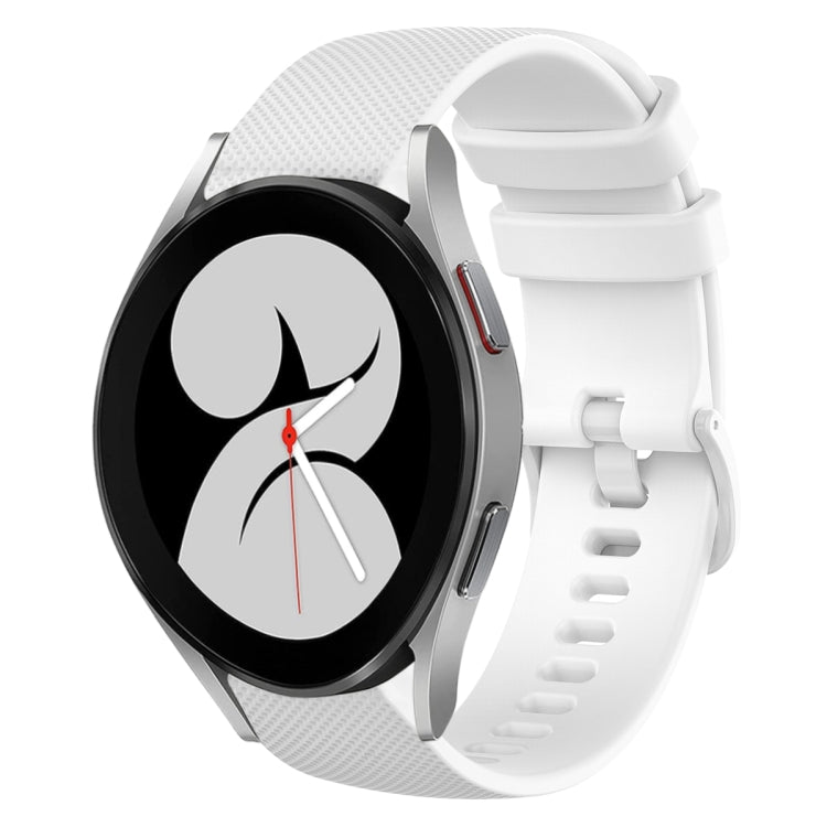 20mm Plaid Solid Color Silicone Watch Band, For Samsung Galaxy Watch5 Pro 45mm, For Samsung Galaxy Watch4 40mm