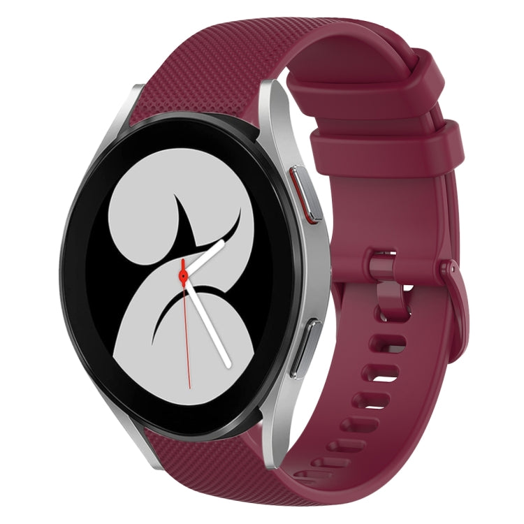20mm Plaid Solid Color Silicone Watch Band, For Samsung Galaxy Watch5 Pro 45mm, For Samsung Galaxy Watch4 40mm