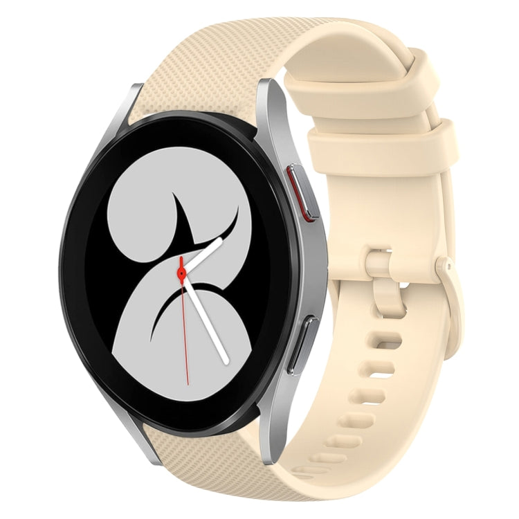 20mm Plaid Solid Color Silicone Watch Band, For Samsung Galaxy Watch5 Pro 45mm, For Samsung Galaxy Watch4 40mm