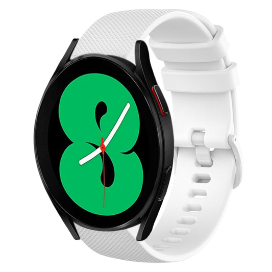 20mm Plaid Solid Color Silicone Watch Band, For Samsung Galaxy Watch4 44mm, For Samsung Galaxy Watch4 Classic 46mm