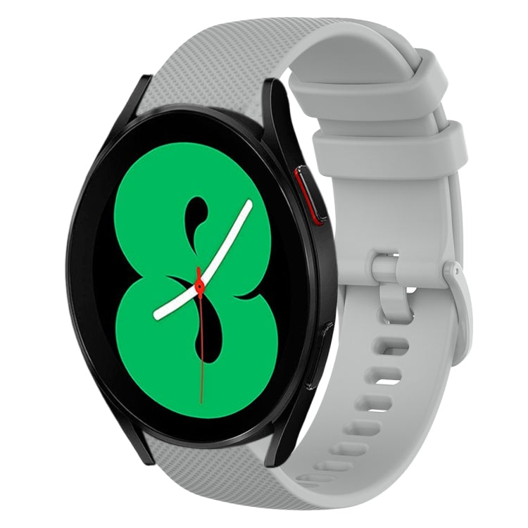 20mm Plaid Solid Color Silicone Watch Band, For Samsung Galaxy Watch4 44mm, For Samsung Galaxy Watch4 Classic 46mm