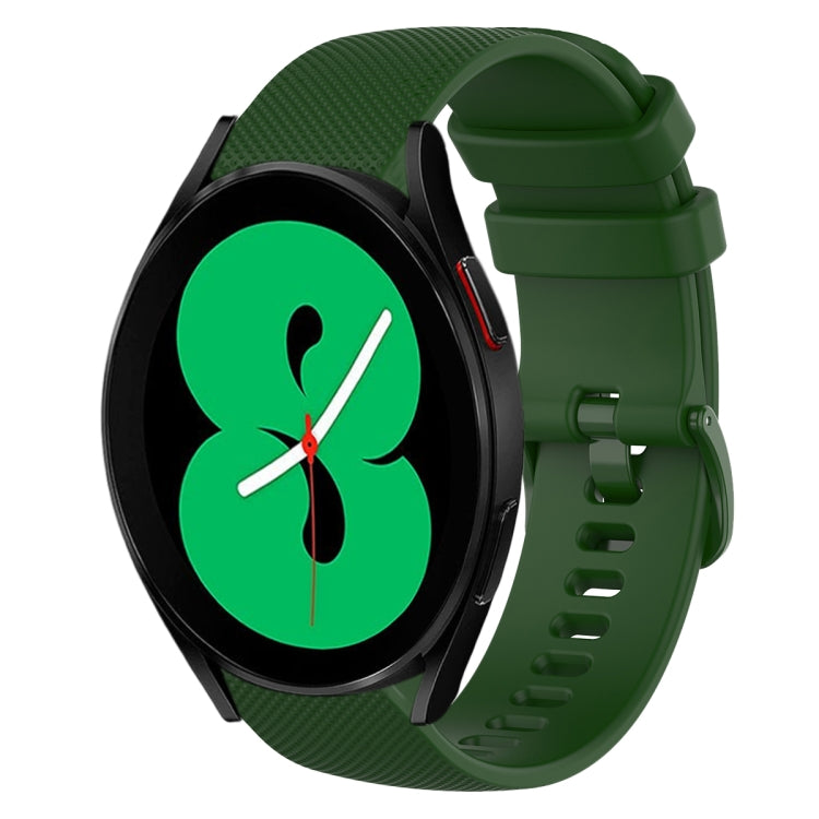 20mm Plaid Solid Color Silicone Watch Band, For Samsung Galaxy Watch4 44mm, For Samsung Galaxy Watch4 Classic 46mm