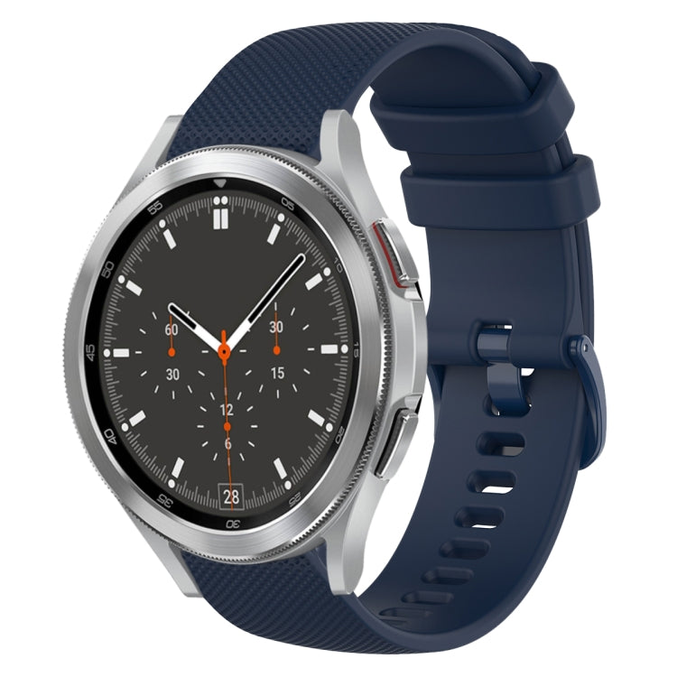 20mm Plaid Solid Color Silicone Watch Band, For Samsung Galaxy Watch4 44mm, For Samsung Galaxy Watch4 Classic 46mm