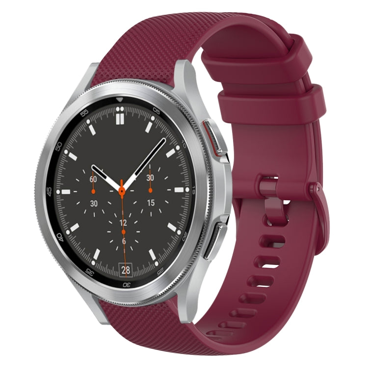 20mm Plaid Solid Color Silicone Watch Band, For Samsung Galaxy Watch4 44mm, For Samsung Galaxy Watch4 Classic 46mm