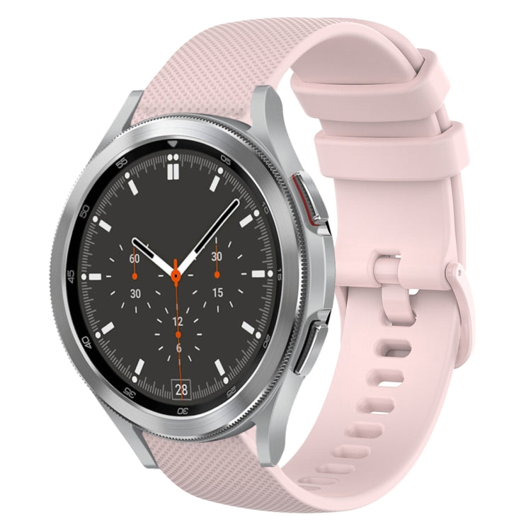 20mm Plaid Solid Color Silicone Watch Band, For Samsung Galaxy Watch4 44mm, For Samsung Galaxy Watch4 Classic 46mm