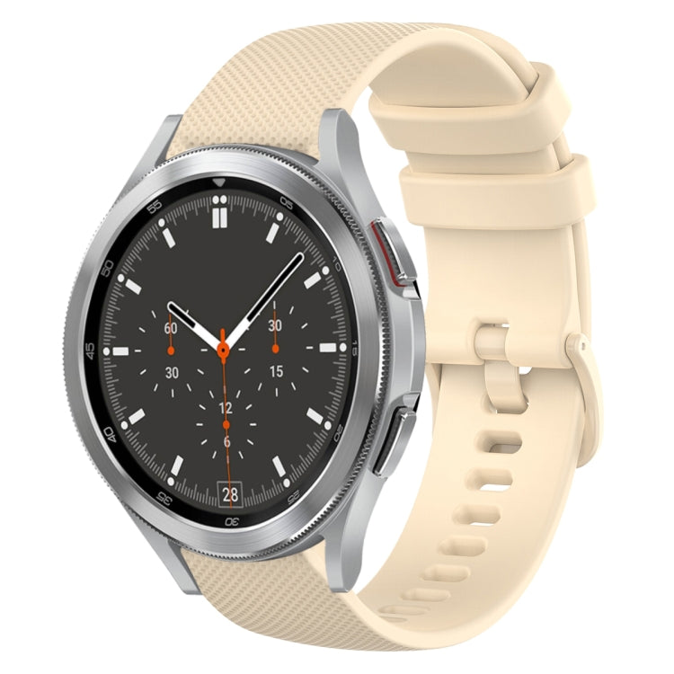 20mm Plaid Solid Color Silicone Watch Band, For Samsung Galaxy Watch4 44mm, For Samsung Galaxy Watch4 Classic 46mm