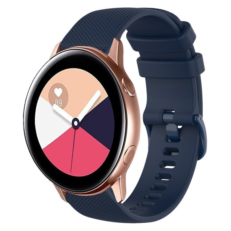 20mm Plaid Solid Color Silicone Watch Band, For Samsung Galaxy Watch4 Classic 42mm, For Samsung Galaxy Watch Active 2