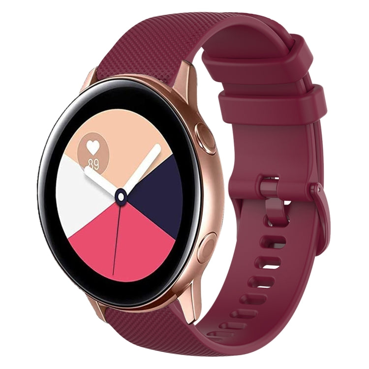 20mm Plaid Solid Color Silicone Watch Band, For Samsung Galaxy Watch4 Classic 42mm, For Samsung Galaxy Watch Active 2