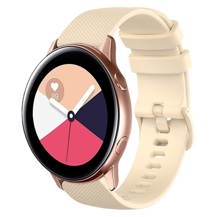20mm Plaid Solid Color Silicone Watch Band, For Samsung Galaxy Watch4 Classic 42mm, For Samsung Galaxy Watch Active 2